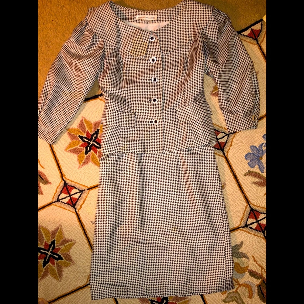 Two-piece Pure Silk Black&White Dress